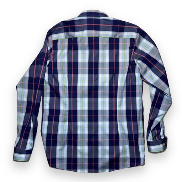 Eton Men's Contemporary Dress Shirt 41/16 Sz TL *TALL Large Multi Color Check - Picture 2 of 7